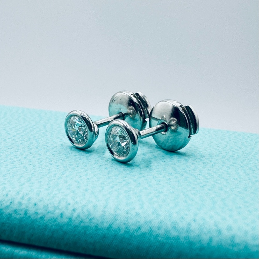 Tiffany & Co. .50 CTW Diamonds by the Yard Earrings in Platinum with Packaging - Picture 5 of 14